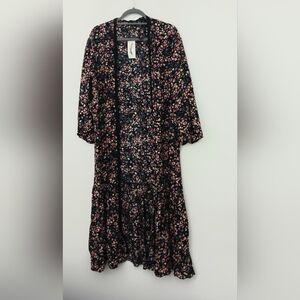 Jessica Simpson Cardigan Women's Size M Open Kimono Duster Ditzy Floral NEW